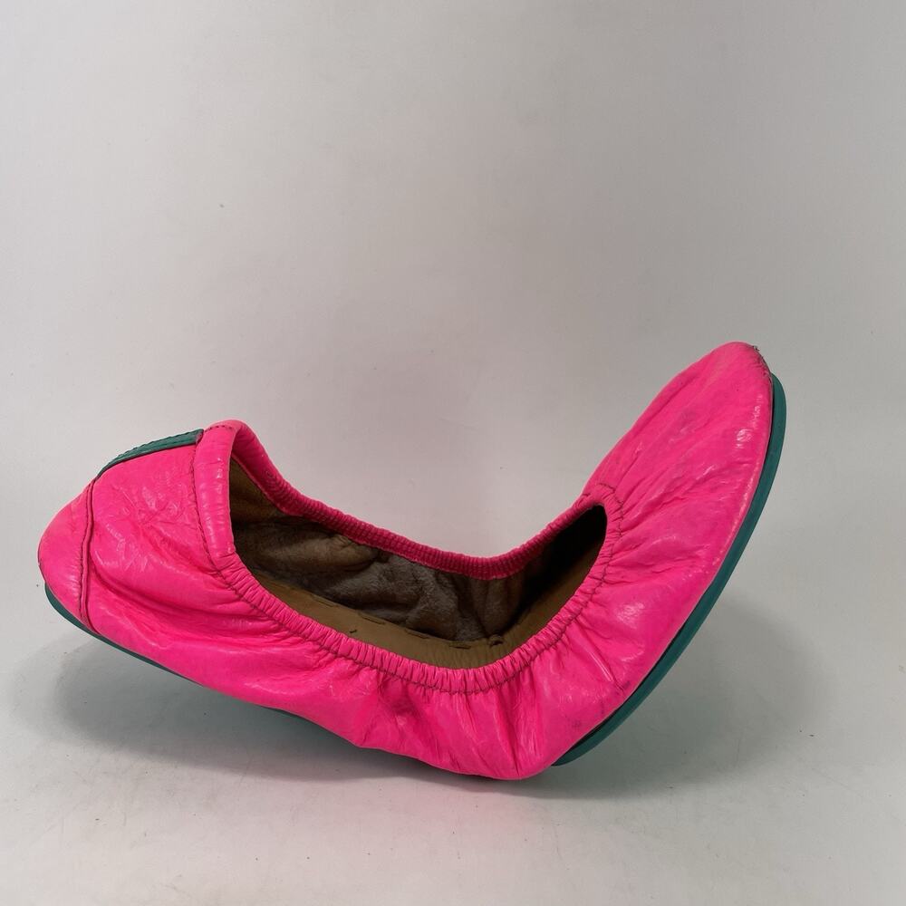 Tieks By Gavrieli Pop Pink Leather Ballet Flats Womens Size 9 Foldable Travel